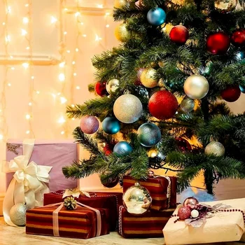 24 Db 3cm karácsonyfa Lóg a Csecsebecse Golyókat, Karácsony, Karácsonyi, szilveszteri Buli Itthon függő Csepp Dísz Dekoráció 3