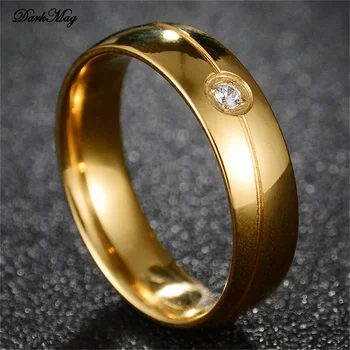 DarkMag 316L Rozsdamentes Acél Gyűrű Női Arany Ezüst Színű Kristály Eljegyzési, Esküvői Gyűrű, Ékszerek 4
