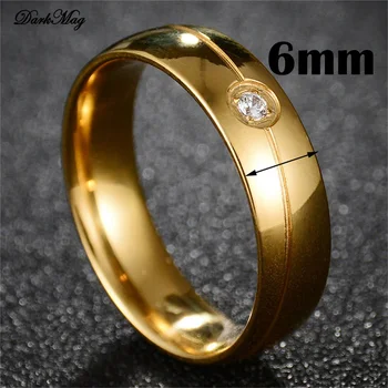 DarkMag 316L Rozsdamentes Acél Gyűrű Női Arany Ezüst Színű Kristály Eljegyzési, Esküvői Gyűrű, Ékszerek 5