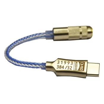CX31993 USB C Típusú DAC Fejhallgató Erősítő Kék 3,5 mm Kimenet SNR128DB PCM 32B/384KHz Android Windows10 Hívás