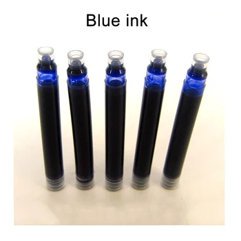 25pcs/sok JINHAO 2.6 mm-es Kaliberű Univerzális Cserélhető, Fekete, Kék töltőtoll Hordozható Tintapatron Utántöltő 5 Db / Doboz 2