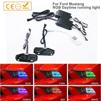 1SET RGBW LED DRL Testület Autó Világítás Nappali menetjelző Lámpa Nap Fény Ford Mustang 2013 2014 2015 2016 2017 Autó Stílus