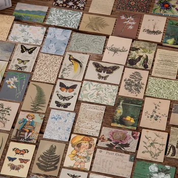 Mini Memo Kártya Monet Levelet, Retro, Kollázs, Anyaga Papír Szemét Lap Tervező Scrapbooking Vintage Dekoratív DIY Kézműves Papír 2