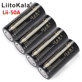 HK LiitoKala lii-50A 26650 5000mah lítium akkumulátor 3,7 V 5000mAh 26650-50A újratölthető akkumulátor alkalmas flashligh 0