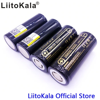 HK LiitoKala lii-50A 26650 5000mah lítium akkumulátor 3,7 V 5000mAh 26650-50A újratölthető akkumulátor alkalmas flashligh 2