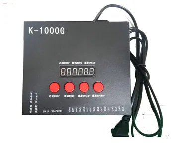 K-1000G,SD kártya LED pixel vezérlő;off-line;SPI jel kimenet;kontrolling 2048 pixel;lehet választani IC típus gomb segítségével