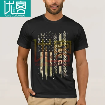 Amerikai Zászló Terepszínű Dzsippel T-Shirt 2020-As Nyári férfi Rövid Ujjú T-Shirt