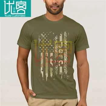 Amerikai Zászló Terepszínű Dzsippel T-Shirt 2020-As Nyári férfi Rövid Ujjú T-Shirt 4
