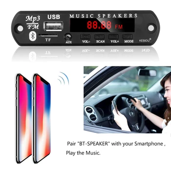 Vezeték nélküli MP3 Dekóder Testület DC 5V 12V Bluetooth 5.0 WMA Audio Modul USB-TF Rádió Képernyő Távirányító Autó