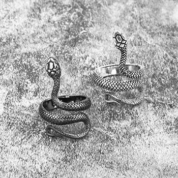Klasszikus Kígyó Állítható Gyűrű Férfiak Nők Király Gótikus Punk Alufelni Kígyó Gyűrű Nyitott, Rugalmas Méretű Gyűrűt, Medált Kreatív Állat Gyűrűk