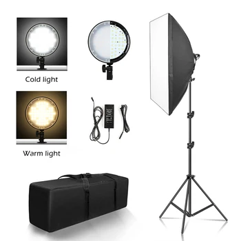 Fotózás LED Lámpa Softbox Világítás Készlet Két Szín Puha Doboz Folyamatos Fokozatmentes fényerő Fény Rendszer Fotó Stúdió Felvétel 0