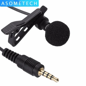 Hordozható Clip-on Hajtóka Csiptetős Mikrofon, 3,5 mm-es Jack Mikrofon Mini Vezetékes Mikrofon, Kondenzátor Microfono iPhone Samsung Okostelefon