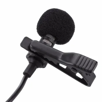 Hordozható Clip-on Hajtóka Csiptetős Mikrofon, 3,5 mm-es Jack Mikrofon Mini Vezetékes Mikrofon, Kondenzátor Microfono iPhone Samsung Okostelefon 3