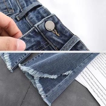 Elegáns Tassel Design Slim Jeans Női koreai Magas Derék Nők Flare Farmer 2022 Új Utca Vékony Harang Aljú Farmer Nadrág 5