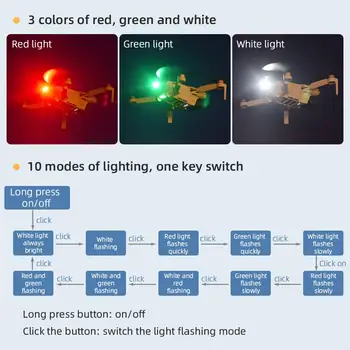 Drón Éjszakai Járat Led Fotózás Töltse Lámpa Lámpa Lámpa Kiegészítő Repülő Fényszóró Akkumulátor Villogó Jel Lámpa 5
