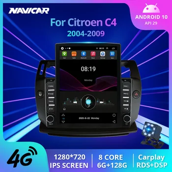 4G 2 Din Android 10.0 Autó Rádió Citroen C4 C-Triomphe C-Quatre 2004 2005-2009 Sztereó Vevő Autó Multimédia Lejátszó NEM DVD