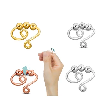 Forgatható Kerek Gyöngy Nyitó Gyűrű a Férfiak, mind a Nők Általános lakodalom Geometriai Kis Gyöngyök Gyűrű Ékszer