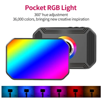 Ulanzi VL60 360 Színes Mini RGB Video Fény 2450mAh Újratölthető Zsebében Szabályozható Fény 2500-9000K Ultra Mini Lámpa 4