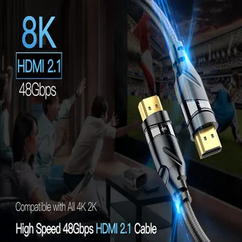 Szuper 8K videó kábel HDMI-kompatibilis 2.1 Kábel 5M Magas Sebesség 8K@60HZ 4K@120HZ 48Gbps HDCP2.2 UHD HDR Xbox PS5 Roku Nintendo 0