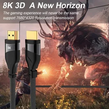 Szuper 8K videó kábel HDMI-kompatibilis 2.1 Kábel 5M Magas Sebesség 8K@60HZ 4K@120HZ 48Gbps HDCP2.2 UHD HDR Xbox PS5 Roku Nintendo 1
