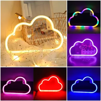 Led Felhő Design Neonreklám Éjszakai Fény Művészeti Dekoratív Lámpák Műanyag Fali Lámpa Gyerekeknek Baba Szoba Holiday Party Esküvői Világítás