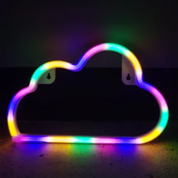 Led Felhő Design Neonreklám Éjszakai Fény Művészeti Dekoratív Lámpák Műanyag Fali Lámpa Gyerekeknek Baba Szoba Holiday Party Esküvői Világítás 2