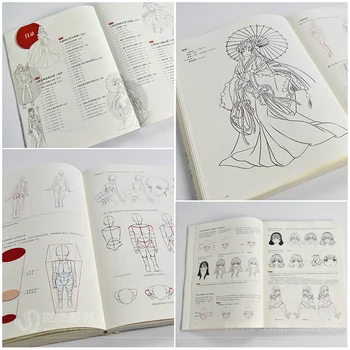 Anime Rajzfilm Karakter, Kézzel festett Technika Könyv az Emberi Test Felépítése Dinamikus Modellezés Szerepe Vázlat Bemutató Könyv 3