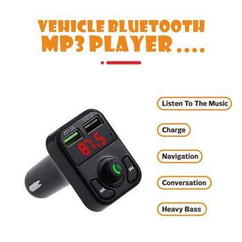 Vezeték nélküli Bluetooth-Kompatibilis 5.0 FM Transmitter Kihangosító Autóskészlet Audio Receiver MP3-Lejátszó USB-Gyors Töltő, Bluetooth Adapter 1