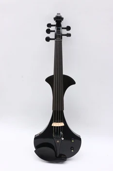 Yinfente elektromos hegedű 4/4 Teljes Méret Fekete hegedű Szakmai Ébenfa szerelvények Esetben Íj 0