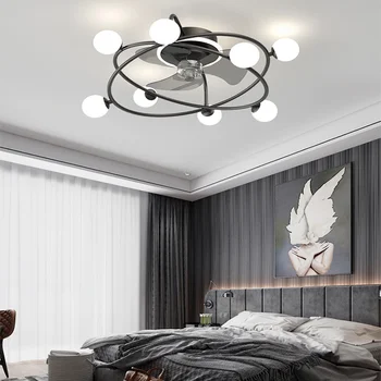 Mennyezeti ventilátor fény, nappali, étkező mágikus bab rajongó fény integrált háztartási hálószoba csendes lopakodás az elektromos ventilátor lig