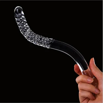 Ívelt Test Masszázs Stick Kígyó Alakú Üveg Dildó Pénisz Anális Plug G-Pont Stimuláció Szex Játékok 0