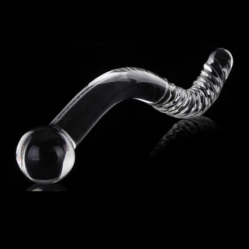 Ívelt Test Masszázs Stick Kígyó Alakú Üveg Dildó Pénisz Anális Plug G-Pont Stimuláció Szex Játékok 1