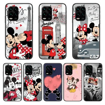 Disney Mickey and Minnie Telefon Esetében a Xiaomi Redmi Megjegyzés 9S 8 7 6 5 Pro-T Anime Fekete Szilikon Párok