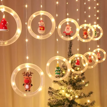 Karácsonyi Dekoráció LED String Fény USB Szoba Függöny Mennyezeti Új Évben a Mikulás Parti Szabadtéri Haza Ünnepi Dekoráció Ajándék