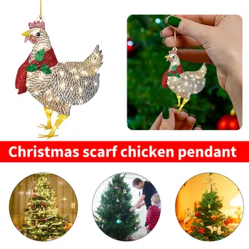 Karácsonyi Sál Csirke Medál Fény-Csirkét Karácsonyi Függő Díszek a Sál Udvaron Dekoráció Fa lakberendezés 0