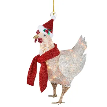 Karácsonyi Sál Csirke Medál Fény-Csirkét Karácsonyi Függő Díszek a Sál Udvaron Dekoráció Fa lakberendezés 2