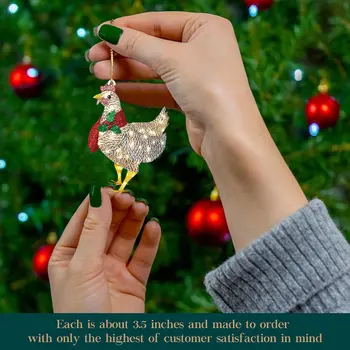 Karácsonyi Sál Csirke Medál Fény-Csirkét Karácsonyi Függő Díszek a Sál Udvaron Dekoráció Fa lakberendezés 5