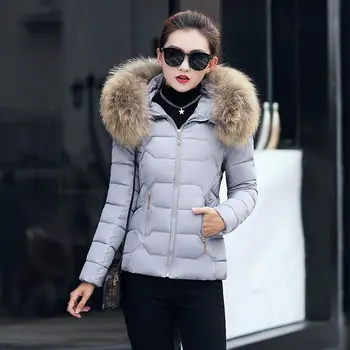 Le kabátok női téli kabátok női zubbonyok 2021 új szőrme gallér kapucnis meleg kabát, női kabát outerwears