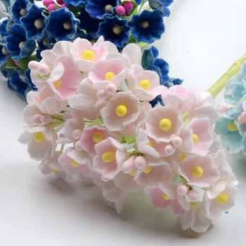 1bunch\8db Mini Papír Rózsa Hamis Virág Csokor, Esküvői Dekoráció Mesterséges Virág DIY Scrapbooking Koszorút, Koszorút, Virágot 4