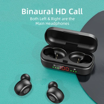 TWS Vezeték nélküli Fejhallgató Touch Control 9D Sztereó Bluetooth Fülhallgató Mikrofon Sport Vízálló Fülhallgató, Headset Android 3