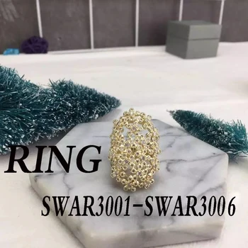 Új Divat Gyönyörű S925 Magas Minőségű Cirkónia Gyűrűk Küld a Barátnők Emlékmű Klasszikus Ékszerek, Ajándékok SWAR3001-SWAR3006