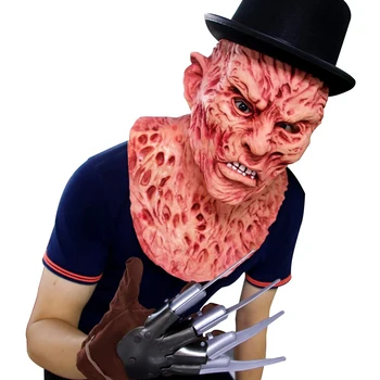 Halloween Freddy Krueger Horror Maszk Reális Felnőtt Parti Jelmez Deluxe Halloween Maszk Ijesztő Karnevál Cosplay Kellékek