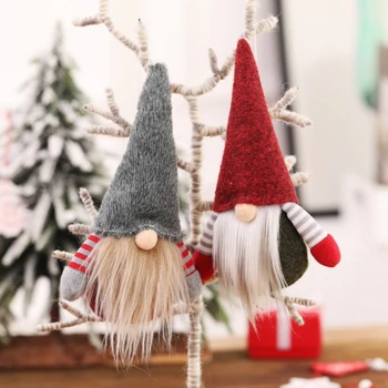 Karácsonyi Arctalan Öreg Baba Karácsonyfa Plüss Gnome Lógó Medál Dekoráció Otthon Fél Lógó Díszek