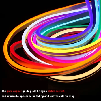 6x12mm PVC Neon lámpa 12V LED Szalag SMD 2835 120LEDs/M Rugalmas Kötél Cső Vízálló DIY Karácsonyi Ünnepi Dekoráció Fény