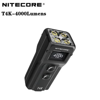 NITECORE T4K 4000 Lumen Hordozható Kulcstartó Zseblámpa USB Újratölthető Hasznosítja 4xCREE XP-12-es, V6-os, Mini Led-Zseblámpa Fénye