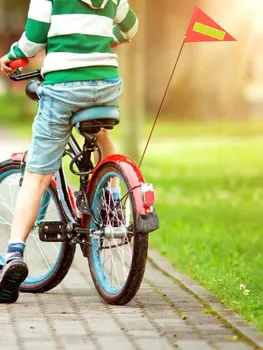 Kerékpár Biztonsági Zászló Gyermek Kerékpár Biztonsági Háromszög Alakú Zászlót A Konzol A Fiúk, Lányok, Kerékpáros Felszerelés Új, Racionális 2
