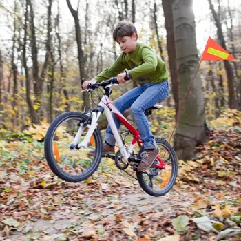 Kerékpár Biztonsági Zászló Gyermek Kerékpár Biztonsági Háromszög Alakú Zászlót A Konzol A Fiúk, Lányok, Kerékpáros Felszerelés Új, Racionális 4