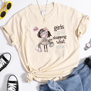 Vásárlási Mi Mást Nyomtatás póló Nő Divat Alkalmi Pamut póló Kreativitás Túlméretes póló Nyári Sleeve Női Póló