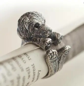 Nagykereskedelmi Vintage Állítható Uszkár Gyűrű Magas Minőségű Márka Tervezője Faragott Pihen Fekete Férfi Uszkár Gyűrűk Női Ékszerek