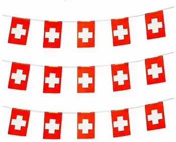 ZXZ Svájc zászló zászlók 20db Zászlót SWI SWITEZR Svájcban, Svájci String Banner Buntings Fesztivál, Buli, Nyaralás